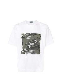T-shirt à col rond camouflage blanc Diesel Black Gold