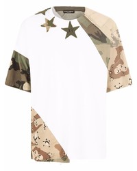 T-shirt à col rond camouflage blanc Dolce & Gabbana