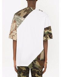 T-shirt à col rond camouflage blanc Dolce & Gabbana