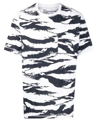 T-shirt à col rond camouflage blanc Maharishi