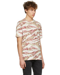 T-shirt à col rond camouflage blanc Diesel