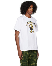 T-shirt à col rond camouflage blanc BAPE