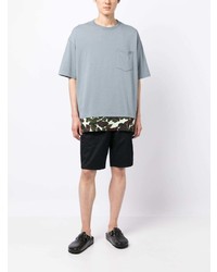 T-shirt à col rond camouflage bleu clair Comme des Garcons Homme