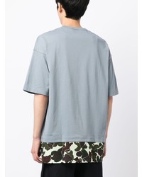 T-shirt à col rond camouflage bleu clair Comme des Garcons Homme