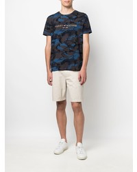 T-shirt à col rond camouflage bleu marine Tommy Hilfiger