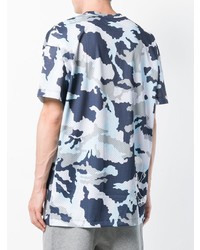 T-shirt à col rond camouflage bleu marine Nike