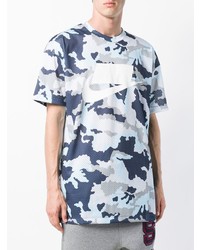 T-shirt à col rond camouflage bleu marine Nike