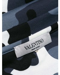 T-shirt à col rond camouflage bleu marine Valentino