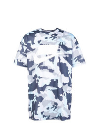 T-shirt à col rond camouflage bleu marine Nike