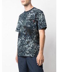 T-shirt à col rond camouflage bleu marine Supreme