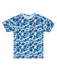 T-shirt à col rond camouflage bleu A Bathing Ape