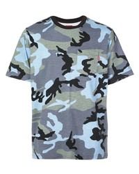T-shirt à col rond camouflage bleu Supreme