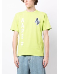 T-shirt à col rond camouflage chartreuse AAPE BY A BATHING APE