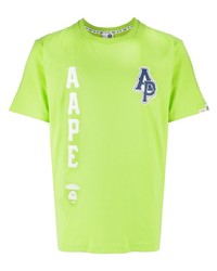 T-shirt à col rond camouflage chartreuse AAPE BY A BATHING APE