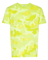 T-shirt à col rond camouflage chartreuse Valentino