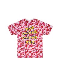 T-shirt à col rond camouflage fuchsia A Bathing Ape