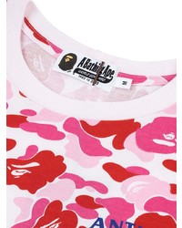 T-shirt à col rond camouflage fuchsia A Bathing Ape