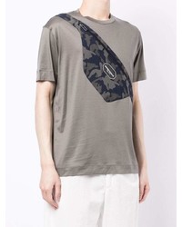 T-shirt à col rond camouflage gris foncé Emporio Armani