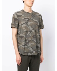 T-shirt à col rond camouflage gris foncé James Perse