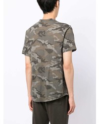 T-shirt à col rond camouflage gris foncé James Perse