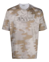 T-shirt à col rond camouflage gris foncé Lanvin