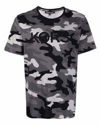 T-shirt à col rond camouflage gris foncé Michael Kors