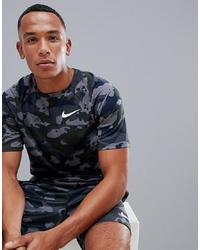 T-shirt à col rond camouflage gris foncé Nike Training