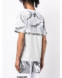 T-shirt à col rond camouflage gris AAPE BY A BATHING APE