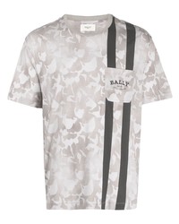 T-shirt à col rond camouflage gris Bally