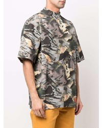 T-shirt à col rond camouflage gris Heron Preston