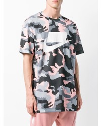 T-shirt à col rond camouflage gris Nike