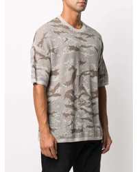 T-shirt à col rond camouflage gris AllSaints