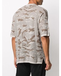 T-shirt à col rond camouflage gris AllSaints