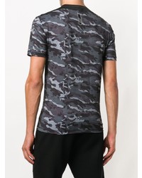 T-shirt à col rond camouflage gris Ea7 Emporio Armani