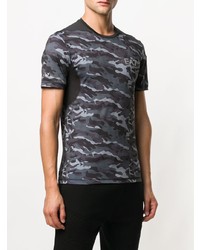 T-shirt à col rond camouflage gris Ea7 Emporio Armani