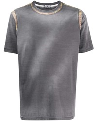 T-shirt à col rond camouflage gris Diesel