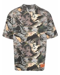 T-shirt à col rond camouflage gris Heron Preston