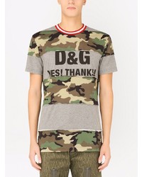 T-shirt à col rond camouflage gris Dolce & Gabbana