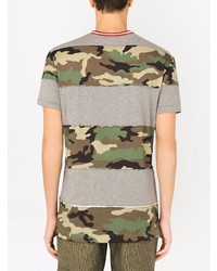 T-shirt à col rond camouflage gris Dolce & Gabbana