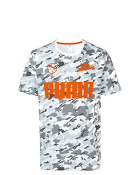 T-shirt à col rond camouflage gris Puma