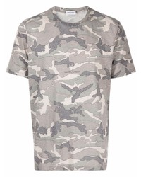 T-shirt à col rond camouflage gris Saint Laurent