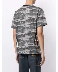 T-shirt à col rond camouflage gris A Bathing Ape