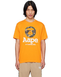 T-shirt à col rond camouflage jaune AAPE BY A BATHING APE