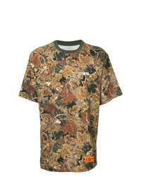 T-shirt à col rond camouflage marron clair Heron Preston
