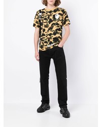 T-shirt à col rond camouflage marron clair A Bathing Ape