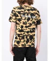 T-shirt à col rond camouflage marron clair A Bathing Ape