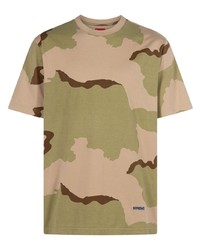 T-shirt à col rond camouflage marron clair Supreme