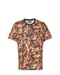 T-shirt à col rond camouflage marron Amen