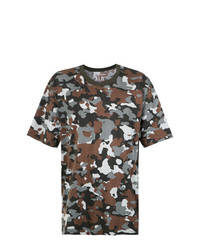 T-shirt à col rond camouflage marron À La Garçonne