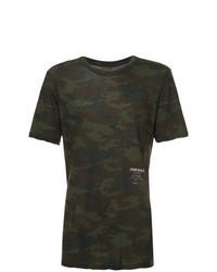 T-shirt à col rond camouflage multicolore
